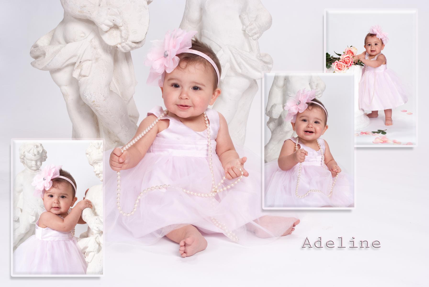 Girl with Pearls - 9 Month Old Portrait Collage - by Robertsons' Warehouse Photography, Wichita, KS